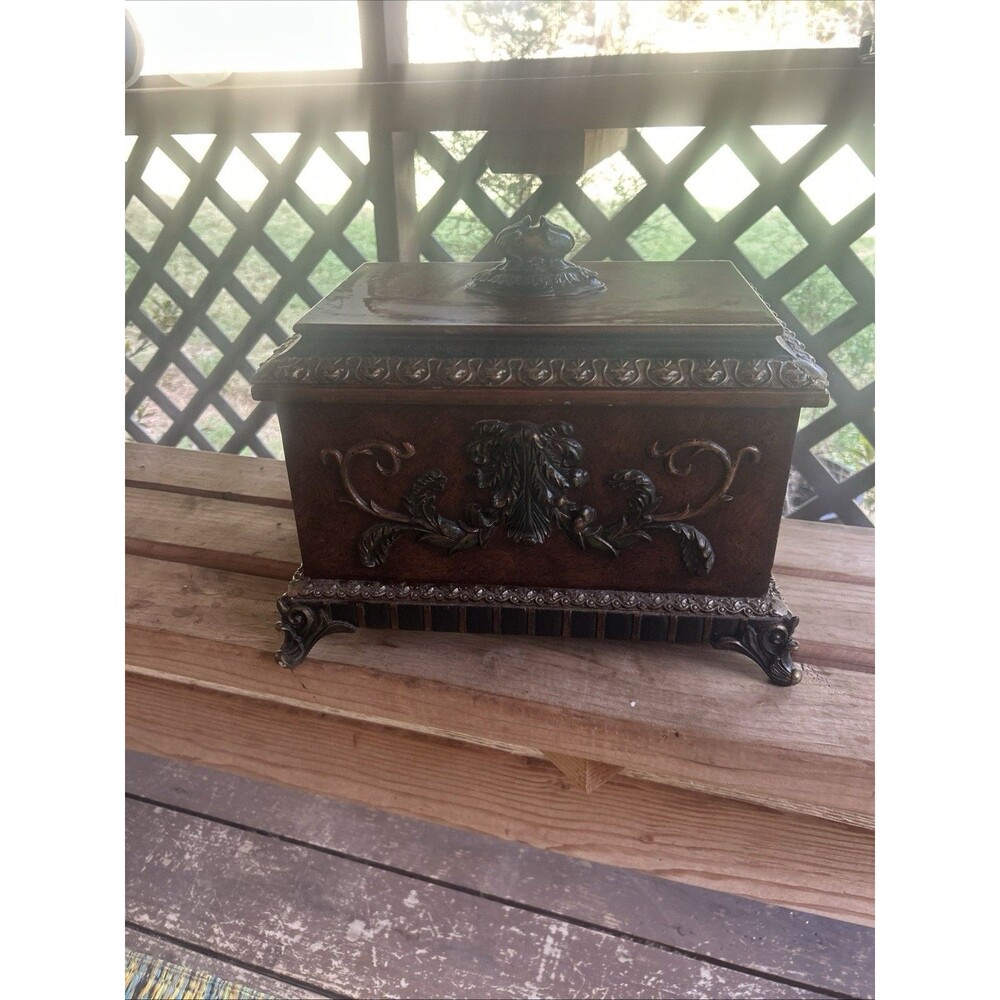 Decorative Wooden Chest 12”x9”x9”